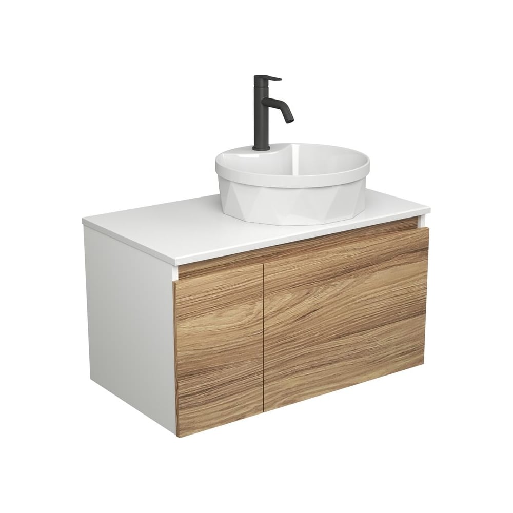 Изображение товара Комплект для ванной Bauedge 3 предмета Тумба раковина смеситель современный стиль