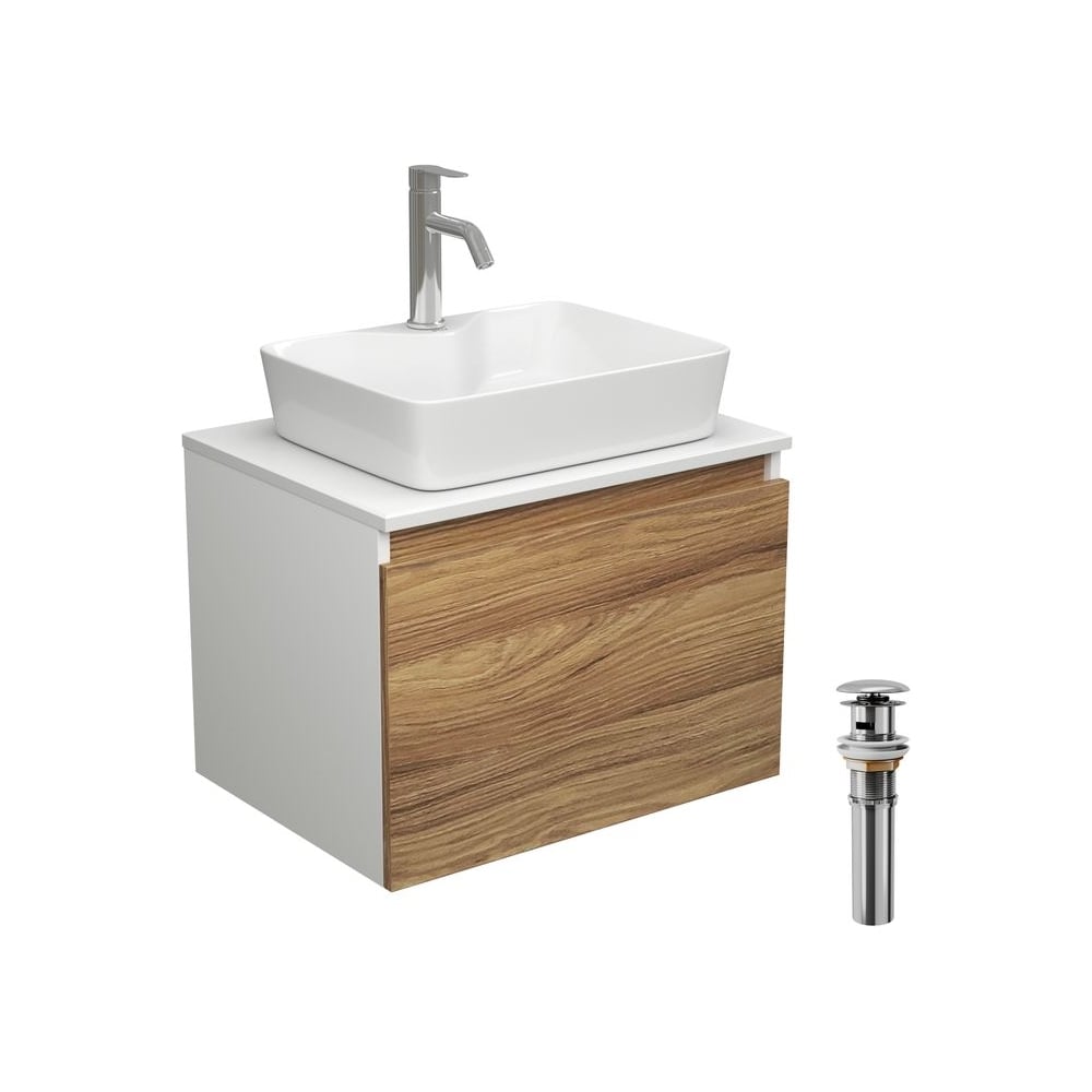 Изображение товара Комплект для ванной Bauedge 4 предмета с раковиной и смесителем