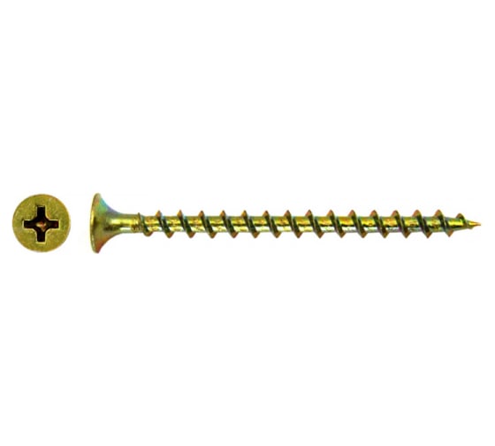 Изображение товара Саморез КРЕП-КОМП жёлтый цинк PH-2 по дереву 3,5х55 5000 шт ждп5535