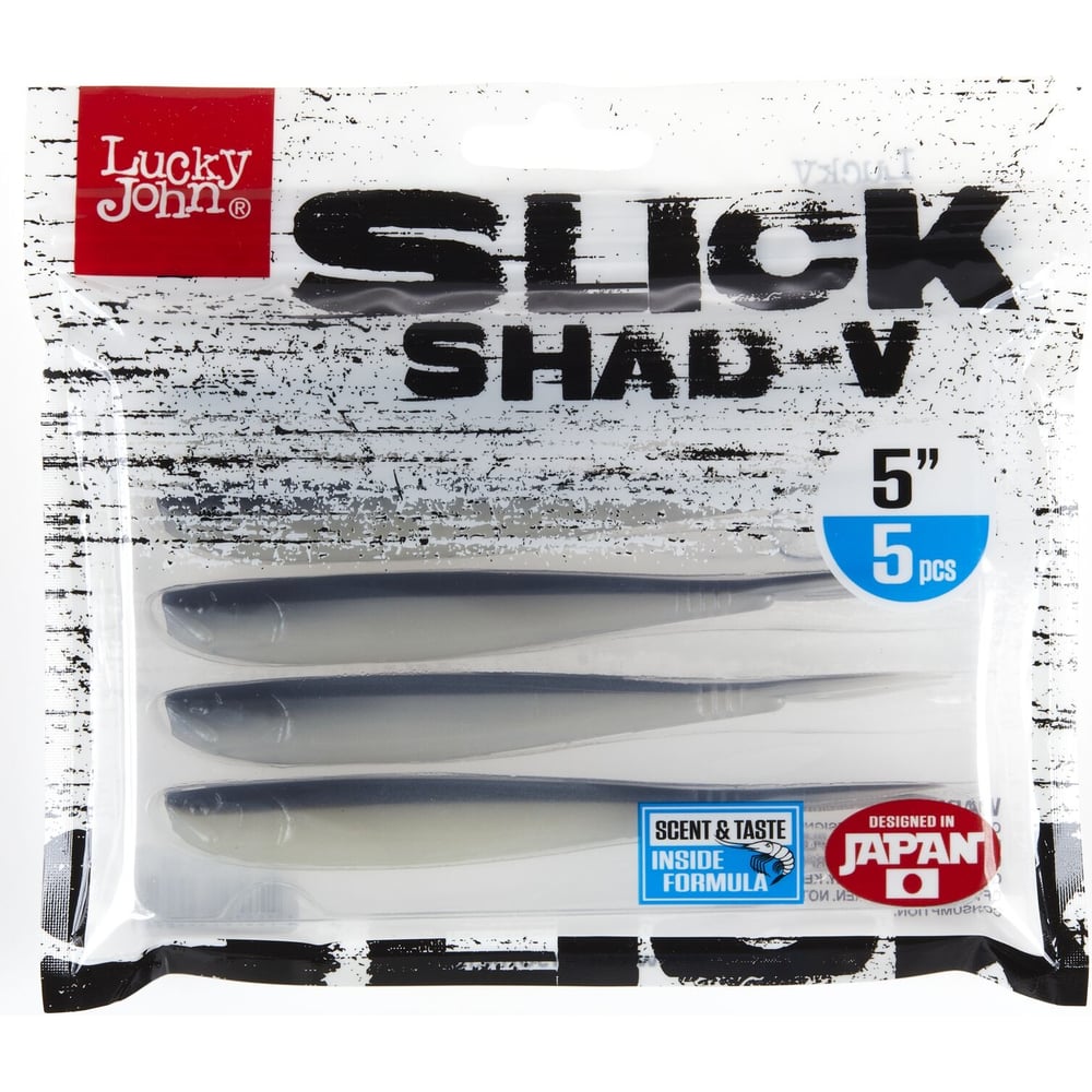 Изображение товара Слаги Lucky John LJ 3D Series SLICK SHAD-V 5.0in 12.7 см, цвет 014, 5 шт