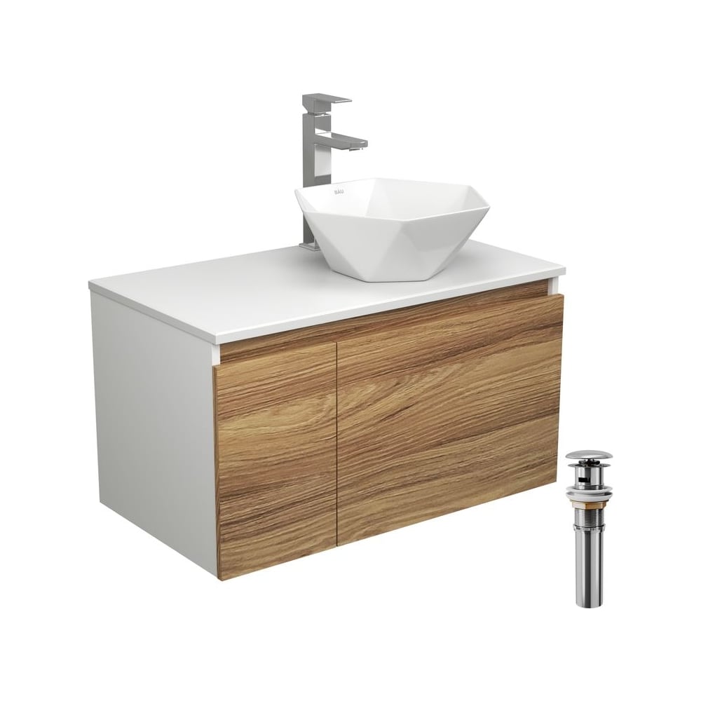 Изображение товара Комплект для ванной Bauedge BD1826 с тумбой раковиной и смесителем