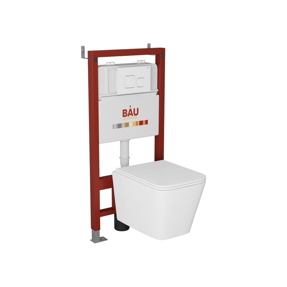 Изображение товара Комплект Bauedge BAU 6 в 1 для инсталляции подвесного унитаза безободкового торнадо