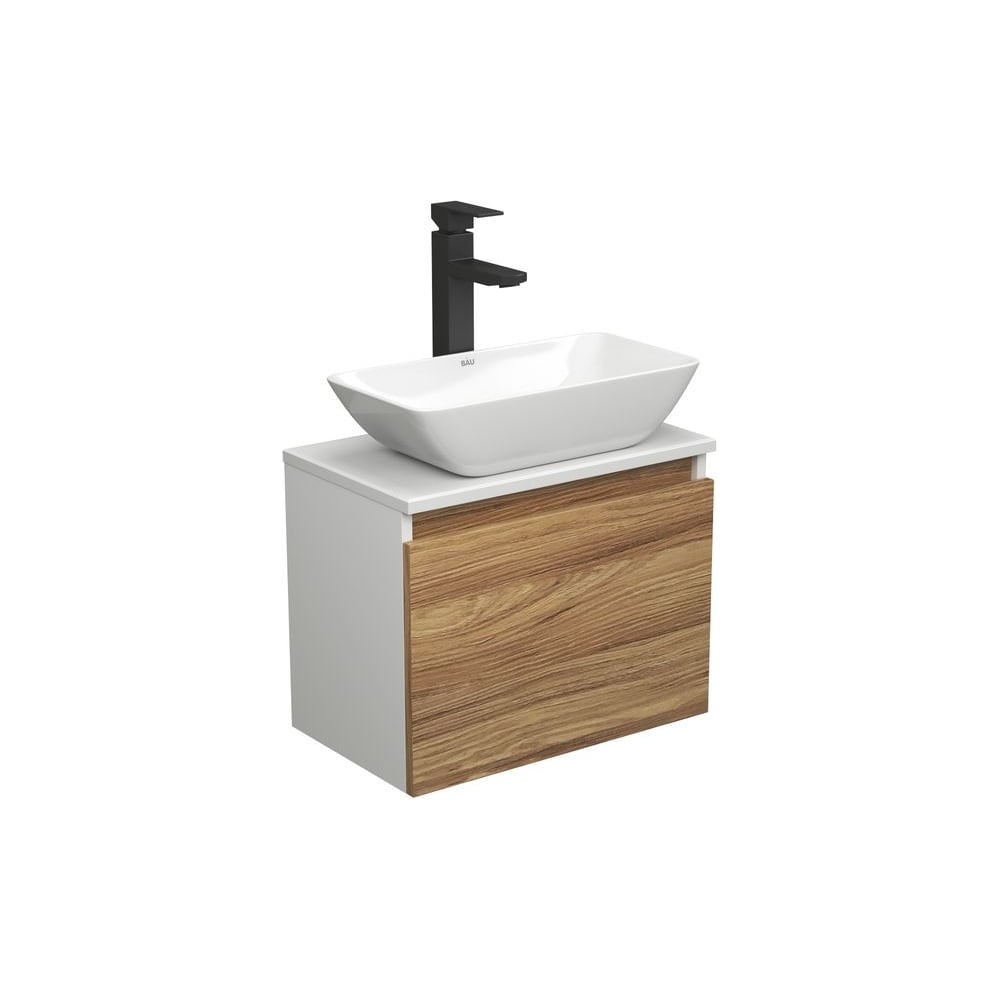 Изображение товара Комплект для ванной Bauedge 3 предмета тумба раковина смеситель современный дизайн