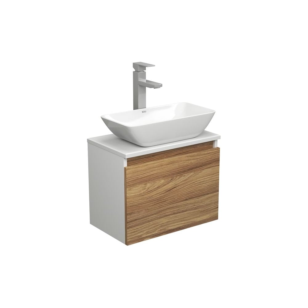 Изображение товара Комплект для ванной Bauedge 3 предмета тумба раковина смеситель современный дизайн