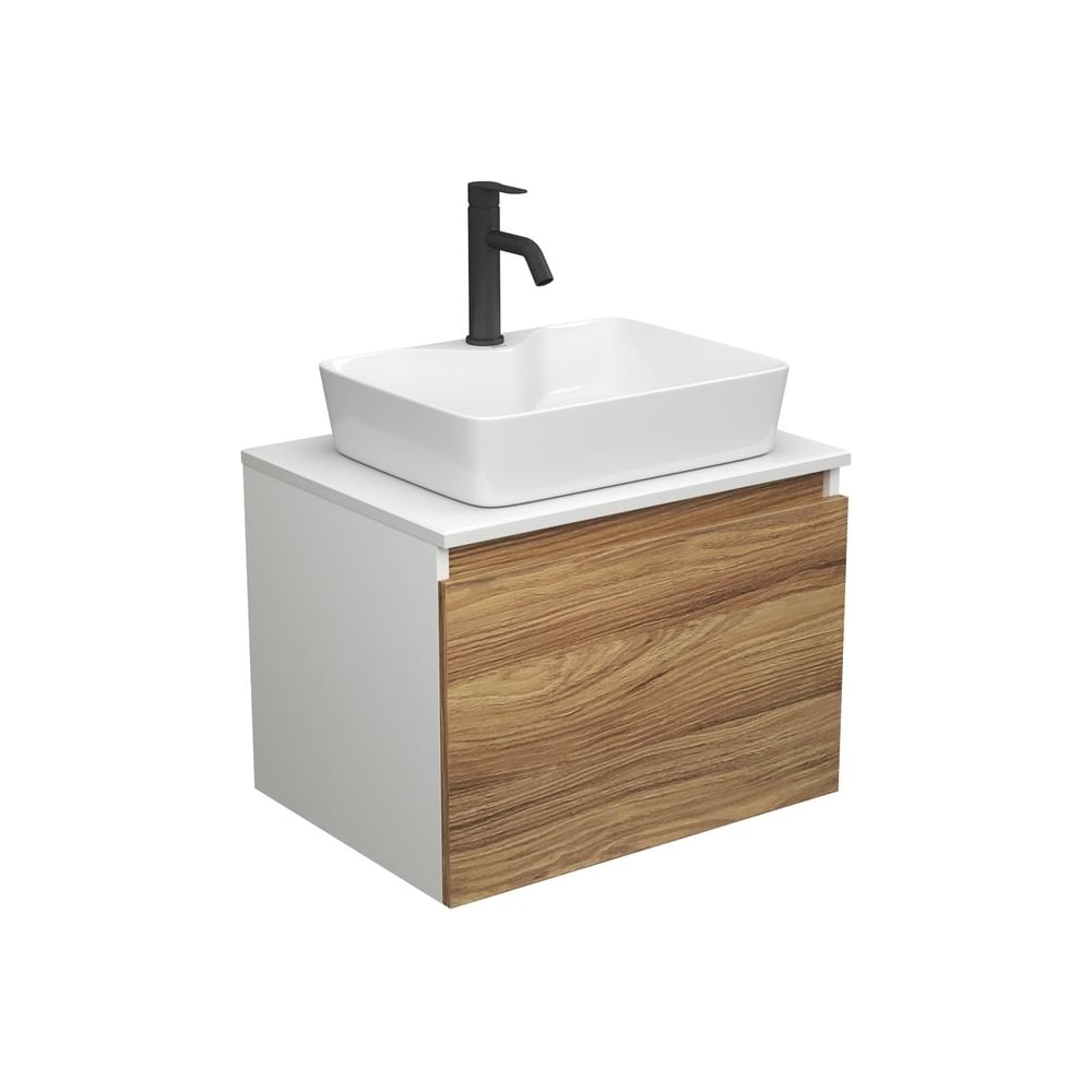 Изображение товара Комплект для ванной Bauedge 3 предмета тумба и раковина с смесителем BD1867