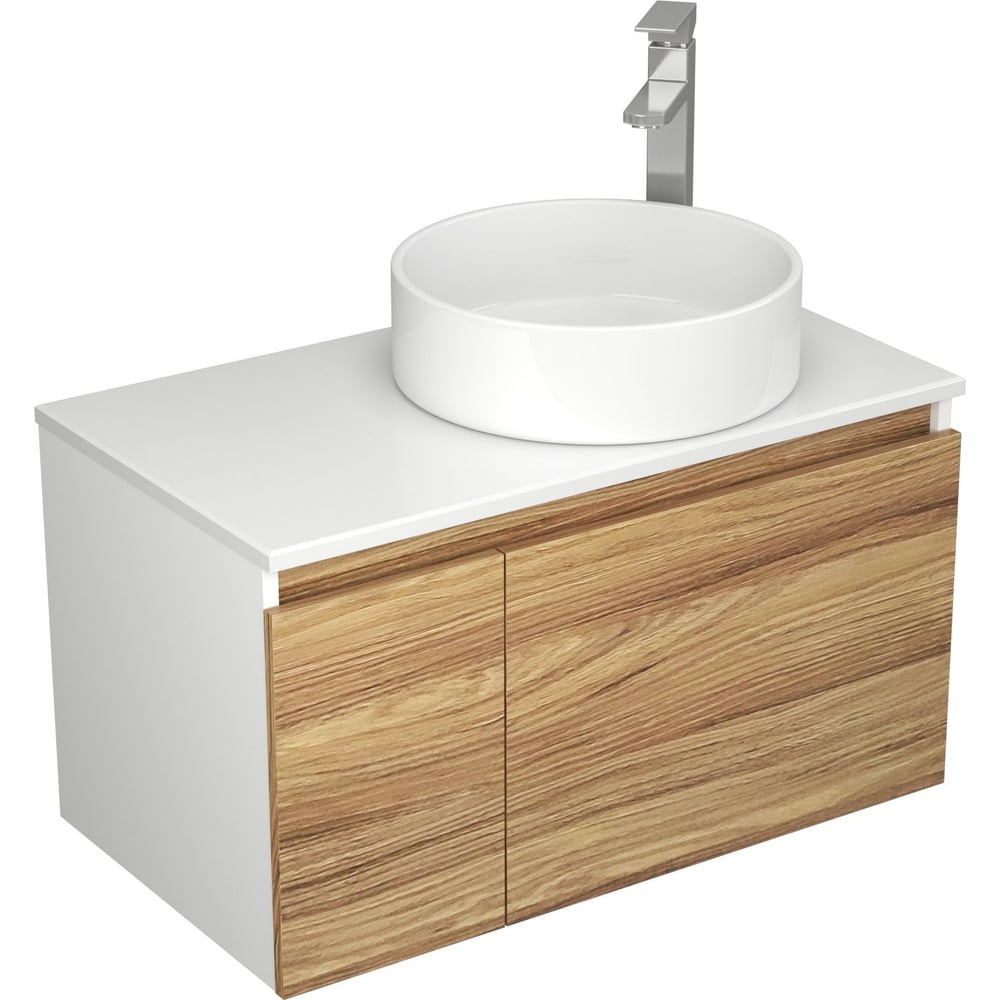 Изображение товара Комплект для ванной Bauedge 3 предмета: тумба, раковина, смеситель