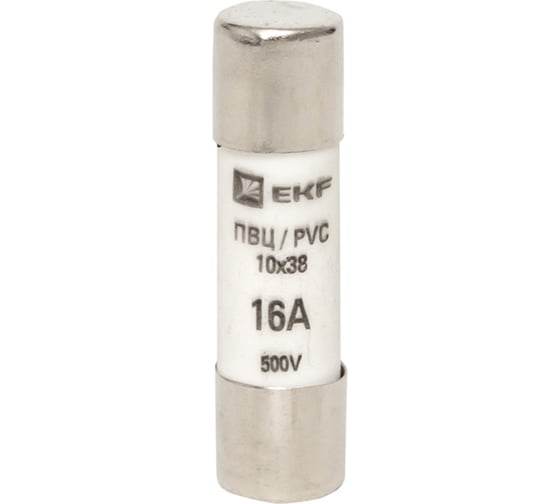 Изображение товара Плавкая цилиндрическая вставка EKF ПВЦ 10х38 16А 20шт pvc-10x38-16