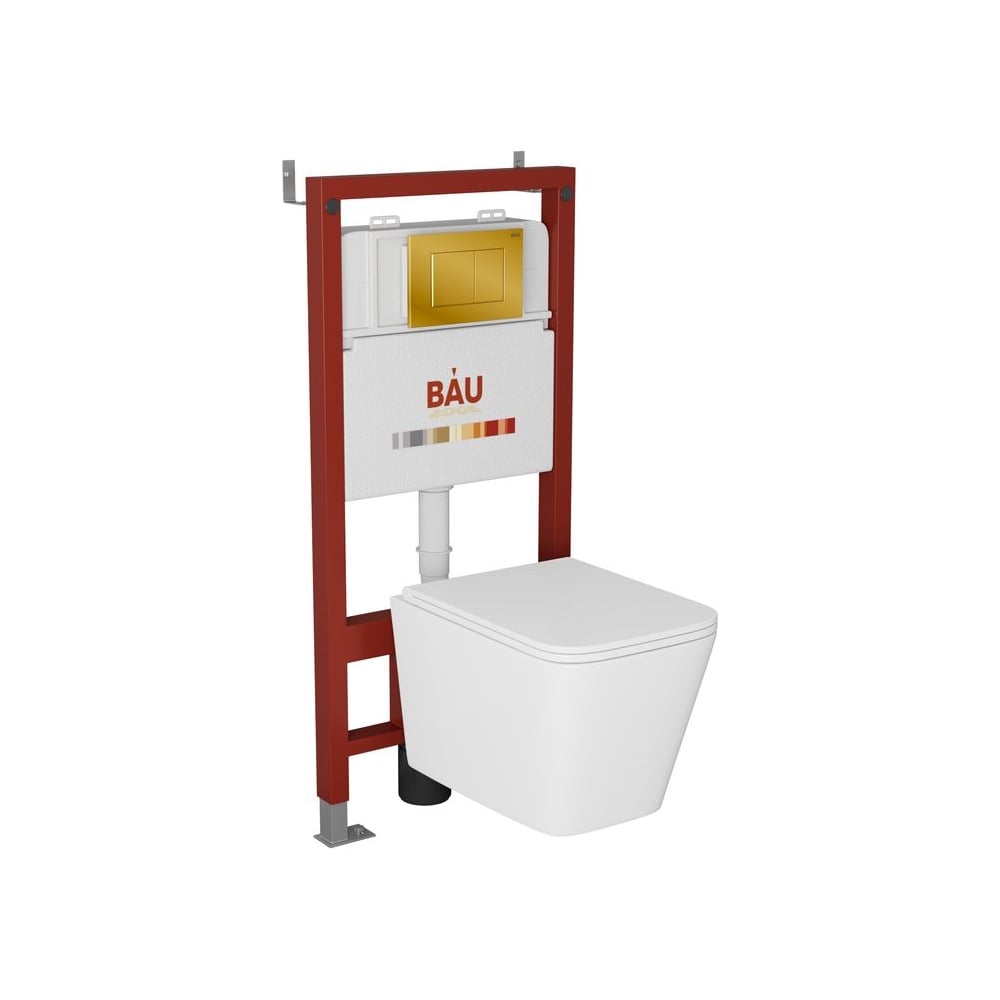 Изображение товара Комплект Bauedge BAU 6 в 1: Унитаз безободковый и сиденье дюропласт