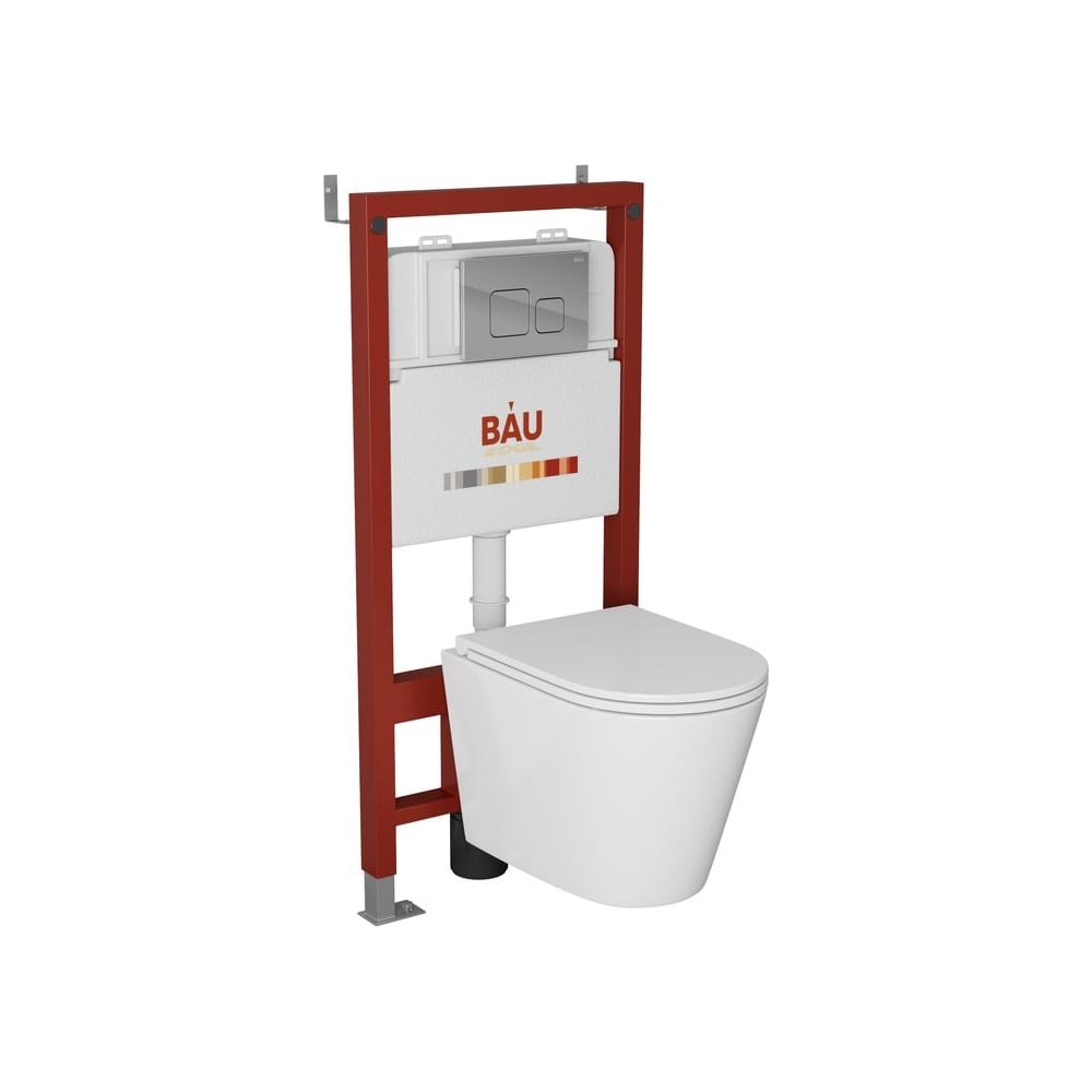 Изображение товара Комплект Bauedge BAU 6 в 1 с подвесным унитазом Нимб и микролифтом