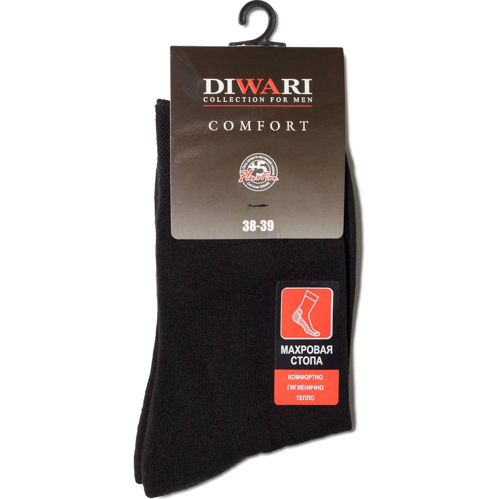 Изображение товара Носки мужские DIWARI COMFORT Махровая стопа 6С-18СП рис.000 р. 38-39 черный 1001330340010012000