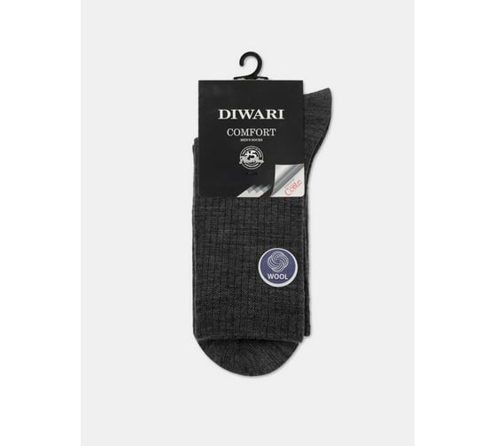 Изображение товара Носки мужские DIWARI COMFORT Шерсть 22С-128СП рис.182 р.40-41 темно-серый 1001332390020017182