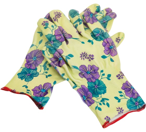 Изображение товара Перчатка садовая полиэфирная СВС с нитрильным покрытием для защиты от масел и нефтепродуктов OILRESIST, 33-35 гр, 15 класс, р. 8, 1 пара, цвет Анютины глазки 23-103_a