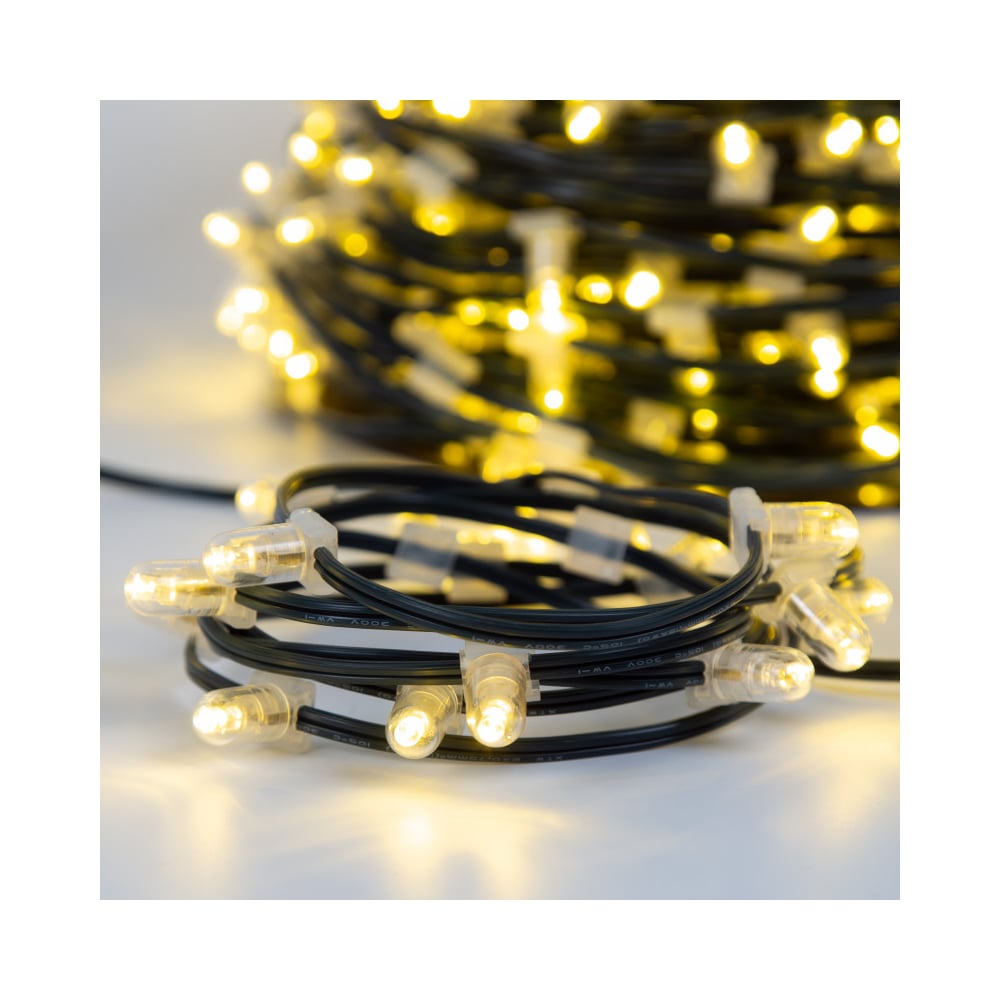 Изображение товара Гирлянда Клип лайт, Neon-Night 12В, 665 LED теплый белый и Flashing (белый), шаг 15см, бухта 100 м 325-146