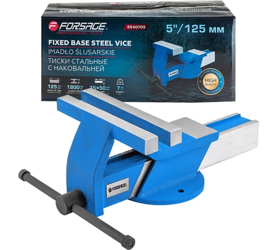 Изображение товара Стальные тиски с наковальней Forsage 5"-125мм F-6540705 (18548)