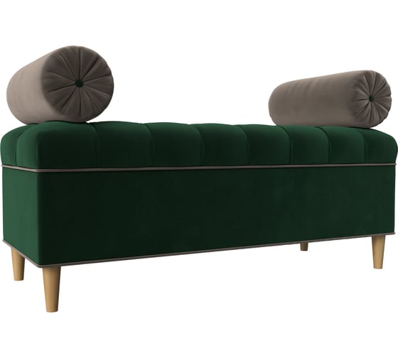 Изображение товара Банкетка Лига диванов Глория велюр зеленый и коричневый 113661