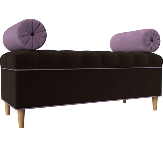 Изображение товара Банкетка Лига диванов Глория микровельвет коричневый и сиреневый 113680