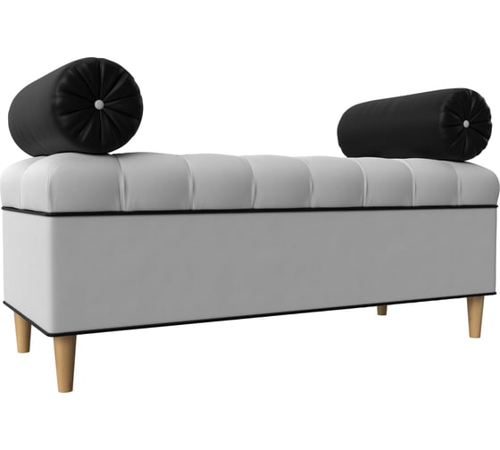 Изображение товара Банкетка Лига диванов Глория экокожа белый и черный 29277