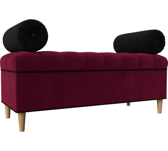 Изображение товара Банкетка Лига диванов Глория микровельвет бордовый и черный 113673