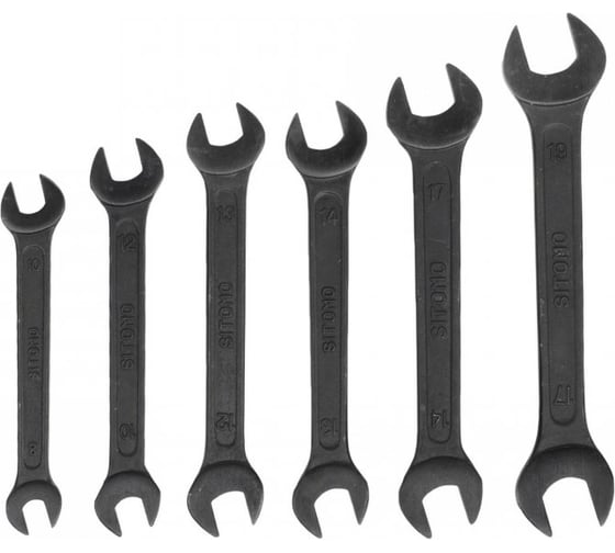 Изображение товара Набор гаечных рожковых двусторонних ключей 6 шт 8-19 SITOMO 54378