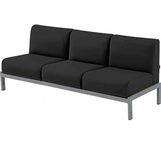 Изображение товара Диван Фабрикант Кожа иск., PV, 1 (черный), AL Сандра 3х-местный 4610097305900