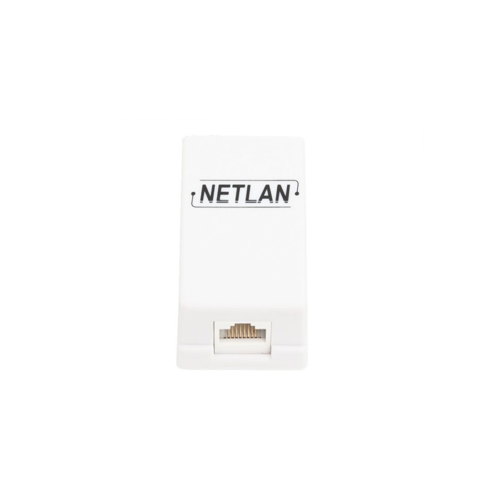 фото Настенная розетка netlan 1 порт, категория 5e, rj45/8p8c, неэкранированная, белая, ec-uwo-1-ud2-wt-10