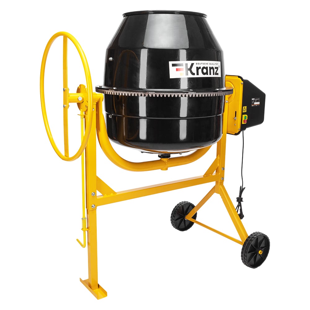 Изображение товара Бетоносмеситель KRANZ KR-180 700Вт 180л чугунный венец профессиональный