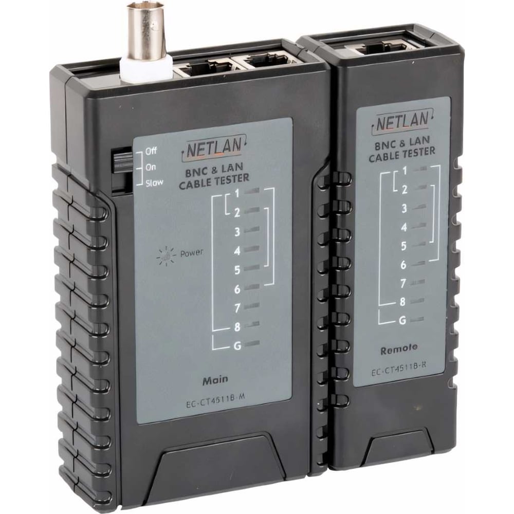 Кабельный тестер NETLAN RJ45, RJ12, RJ11, BNC EC-CT4511B