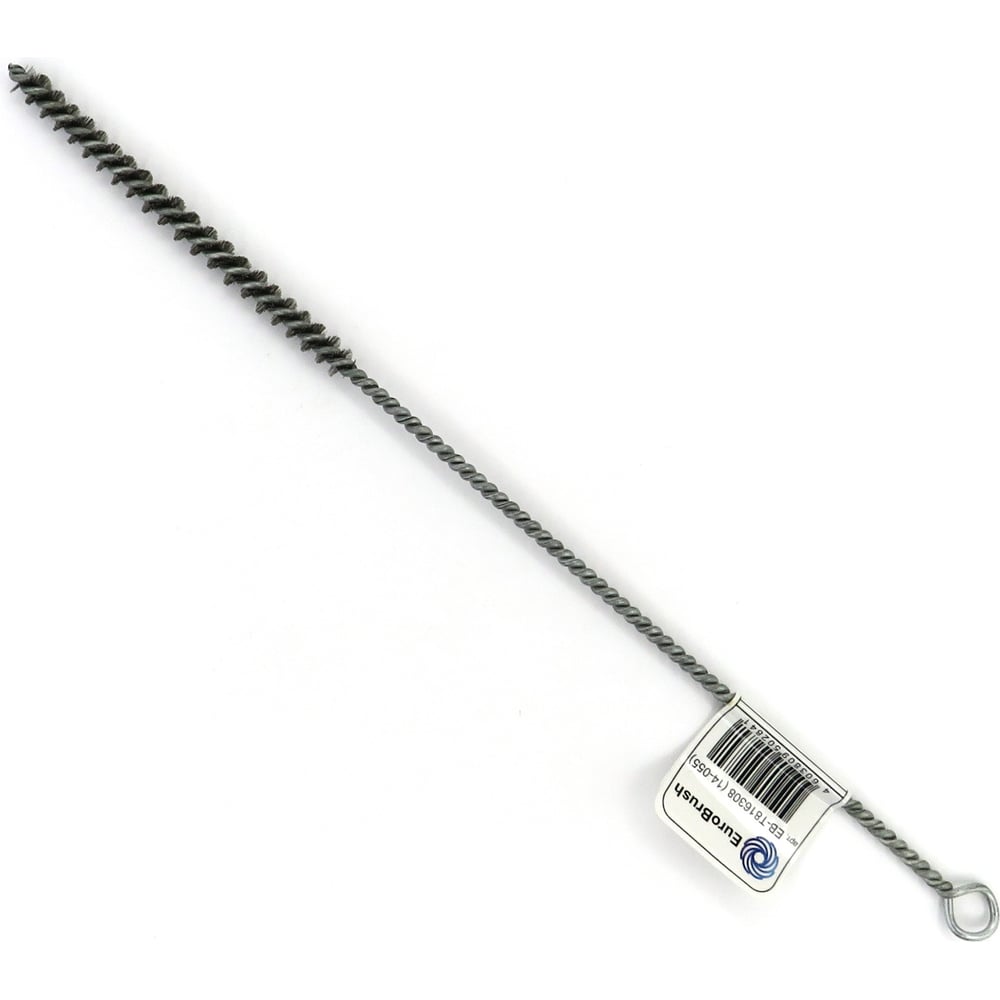 Изображение товара Щетка ерш 8x100x300 мм, с хвостовиком + кольцо, ворс гофрированная нержавеющая сталь 0.10 мм EuroBrush EB-T816308