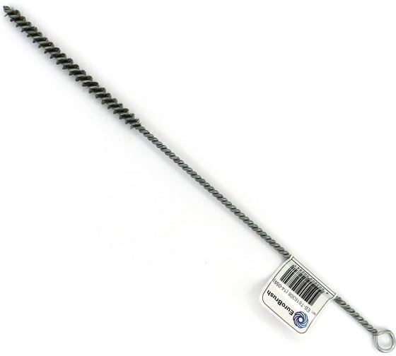 Изображение товара Щетка ерш 8x100x300 мм, с хвостовиком + кольцо, ворс гофрированная нержавеющая сталь 0.10 мм EuroBrush EB-T816308