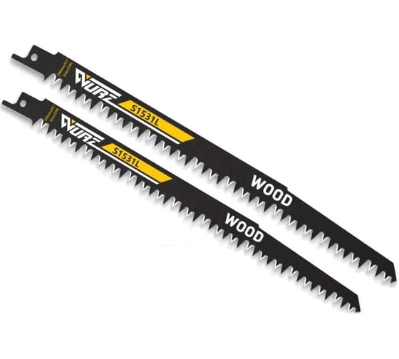 Изображение товара Полотно по дереву 240x19x1.5 мм, 9.5", 5 мм/5 TPI, 2 шт для сабельной пилы WURZ S1531L