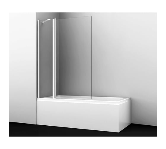 Изображение товара Стеклянная шторка на ванну WasserKRAFT Berkel 48P02-110WHITE Fixed