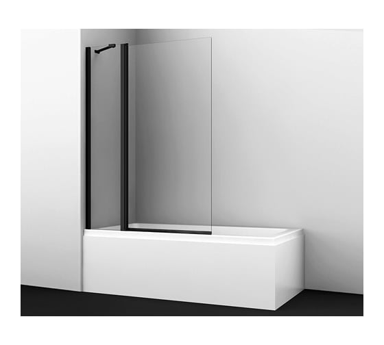 Изображение товара Стеклянная шторка на ванну WasserKRAFT Berkel 48P02-110BLACK Fixed