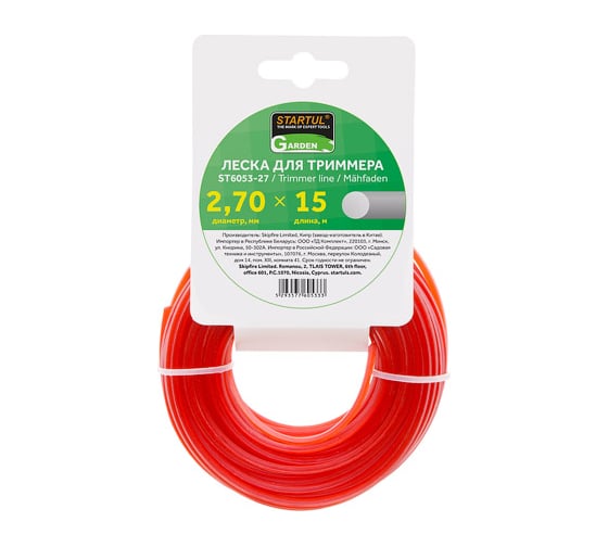 Изображение товара Леска GARDEN 2.7 мм, 15 м, круглое сечение STARTUL ST6053-27