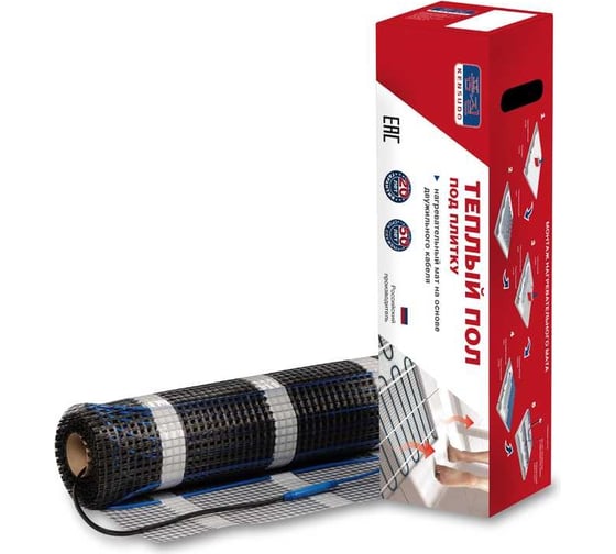 Изображение товара Нагревательный мат для теплого пола под плитку Kensudo 6 кв.м, 960 Вт KNSM06 13031