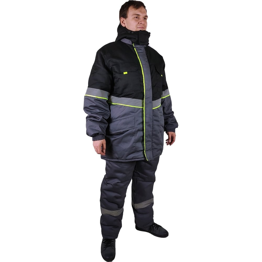 Изображение товара Костюм утеплённый Уралспецзащита Северная широта куртка и полукомбинезон черный серый