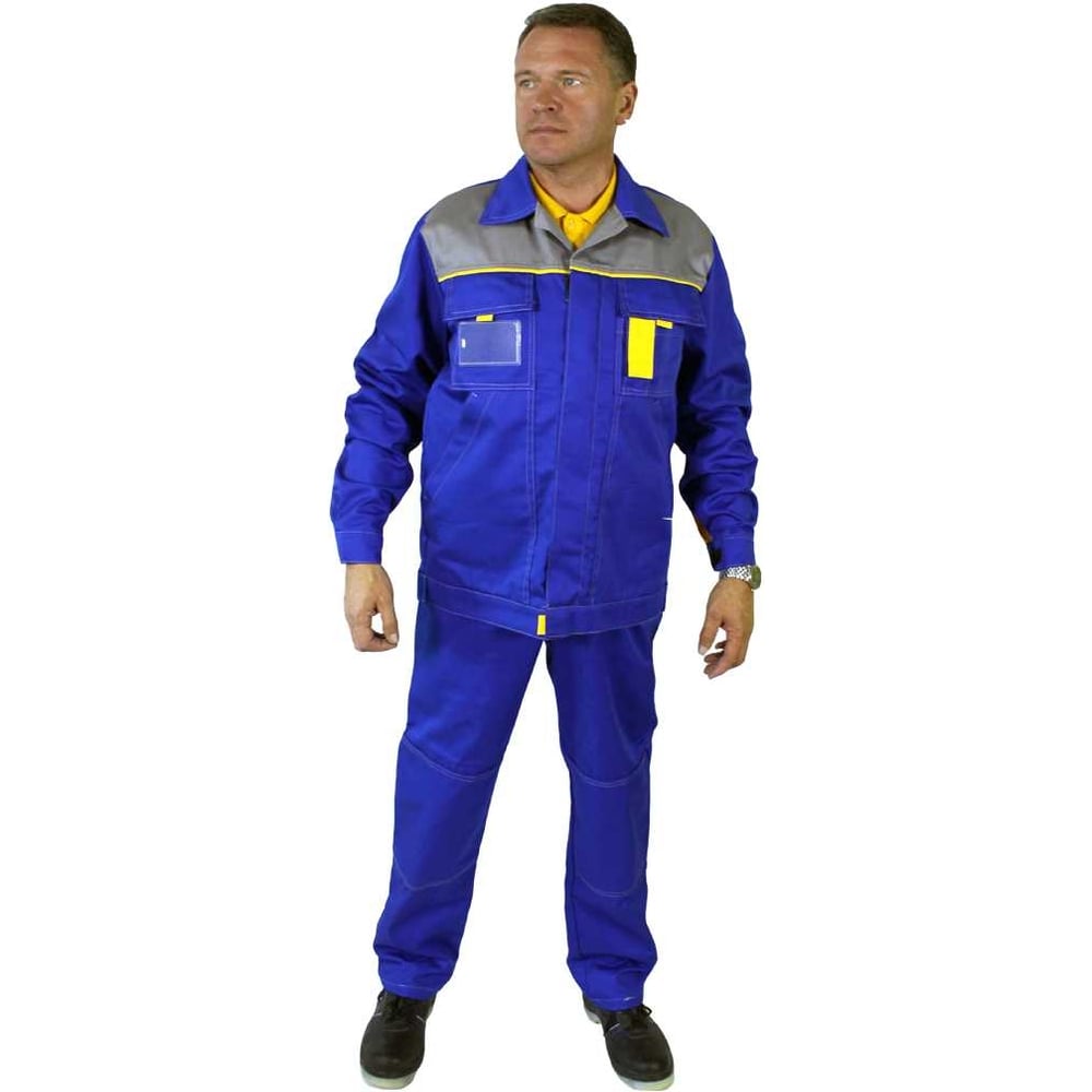 Изображение товара Мужской рабочий костюм Уралспецзащита Днепр куртка и полукомбинезон васильковый 68-70/158-164