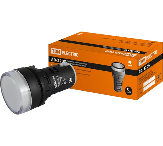 Изображение товара Лампа TDM ELECTRIC AD-22DS LED матрица, d22мм, белый, 230В SQ0702-0001