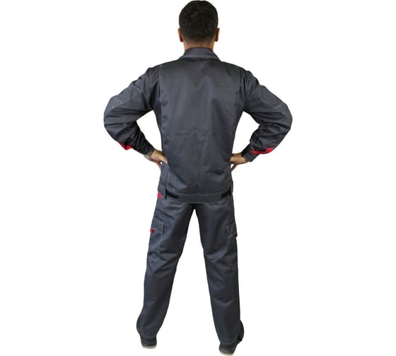 Изображение товара Костюм рабочий мужской Уралспецзащита "Киржач" л10-КБР куртка + брюки, серый, 56-58/170-176 киржач-сер-56-170