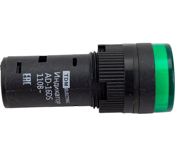 Изображение товара Лампа TDM ELECTRIC AD-16DS LED матрица d16мм зеленый 110В AC/DC SQ0702-0068