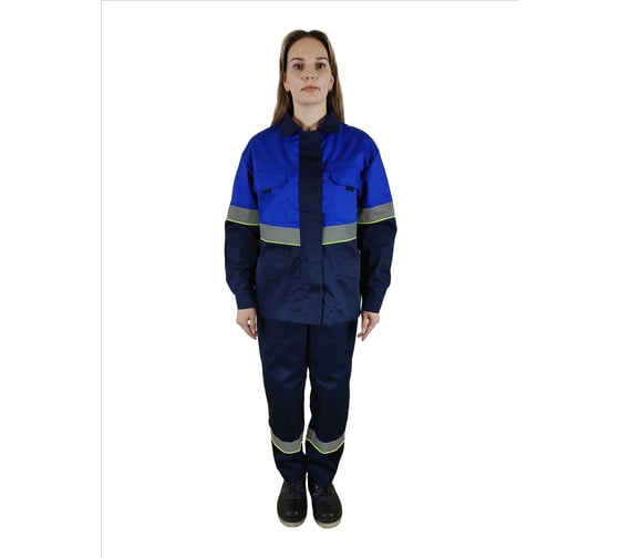 Изображение товара Костюм летний женский Уралспецзащита "Южная широта" куртка + брюки, васильковый/синий, 56-58/182-188 юш-жен-кбр-син-56-182