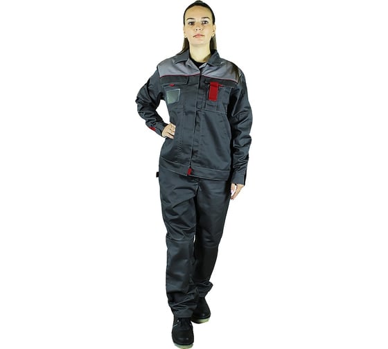 Изображение товара Костюм летний Уралспецзащита "Кама" л10-КБР, женский, куртка + брюки, серый, 44-46/170-176 кама-сер-44-170