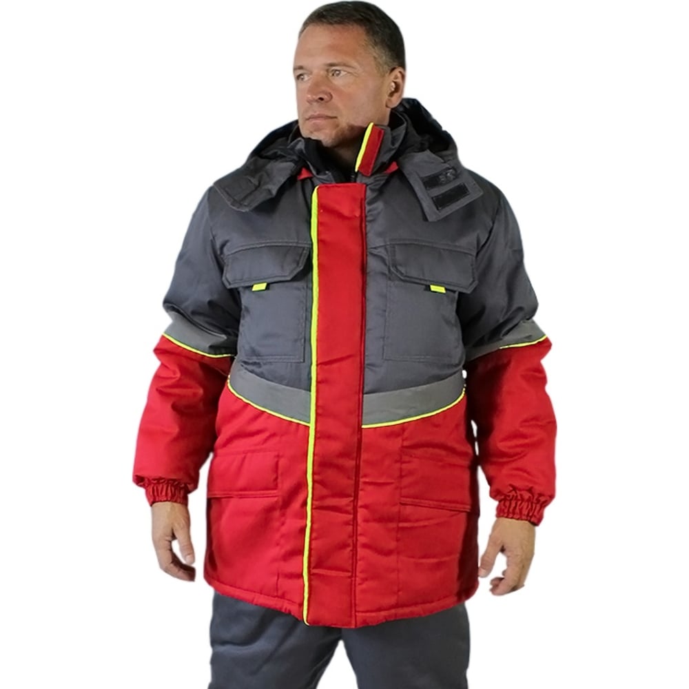 Изображение товара Куртка мужская утепленная Уралспецзащита "Северная широта" красный/серый, 44-46/170-176 з43-ку-кр-44-170