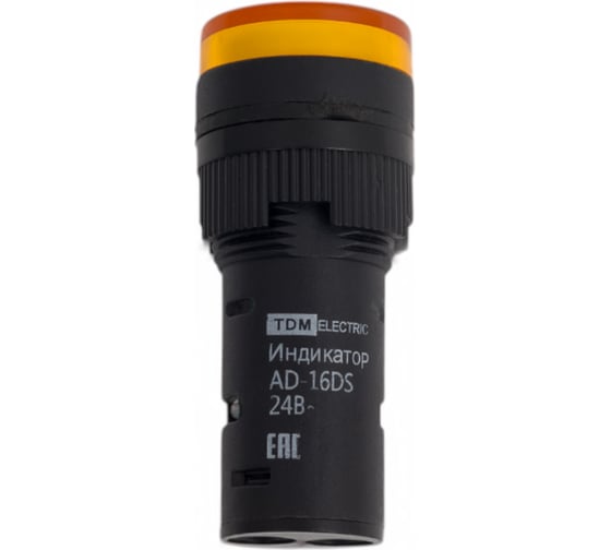 Изображение товара Лампа TDM ELECTRIC AD-16DS матрица, d16мм, желтый, 24В, AC/DC SQ0702-0057