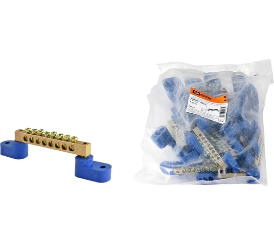 Изображение товара Нулевая шина TDM ELECTRIC 6х9мм, на двух угловых изоляторах, 8 групп SQ0801-0034