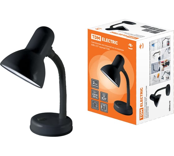 Изображение товара Светильник TDM ELECTRIC настольный, на основании, 60Вт, E27, черный SQ0337-0103