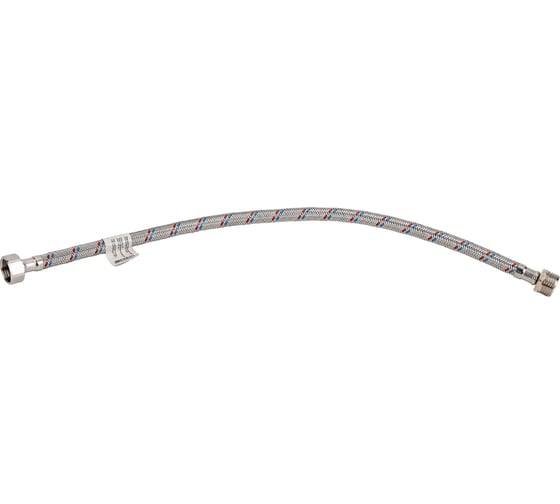 Изображение товара Подводка для воды СТМ сталь, 1/2", гайка-штуцер, 50 cм CWFHM050