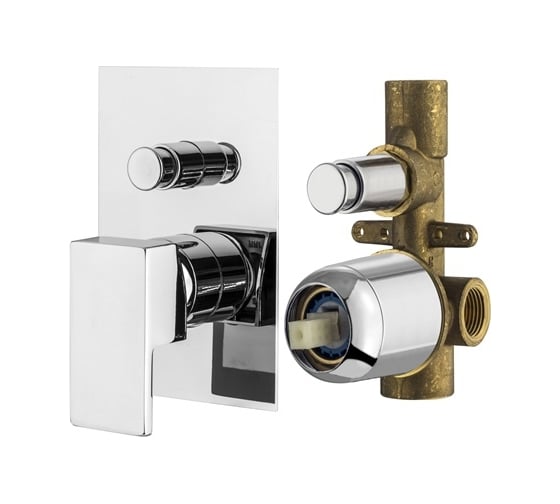 Изображение товара Комплект встраиваемого смесителя для душа PLUMBERIA SELECTION TAG с внутренней частью, хром KITTG1001CR