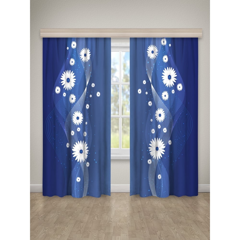 Изображение товара Фотошторы Guten Morgen цветочный ансамбль 145x260 см 2 шт классические с светозащитой