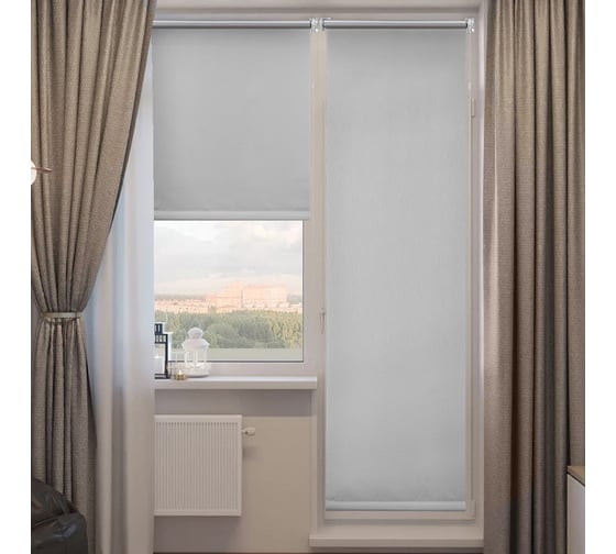 Изображение товара Миниролло для балконной двери Эскар blackout отражающий, серый, 52x215см 81462052215