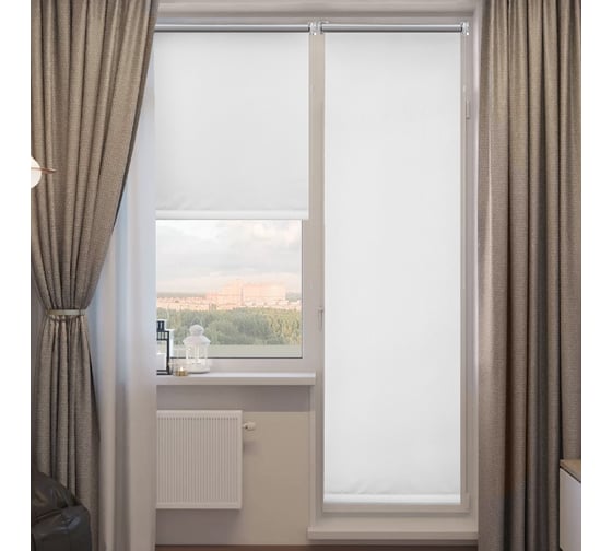 Изображение товара Миниролло для балконной двери Эскар blackout отражающий, белый, 62x215см 722062215